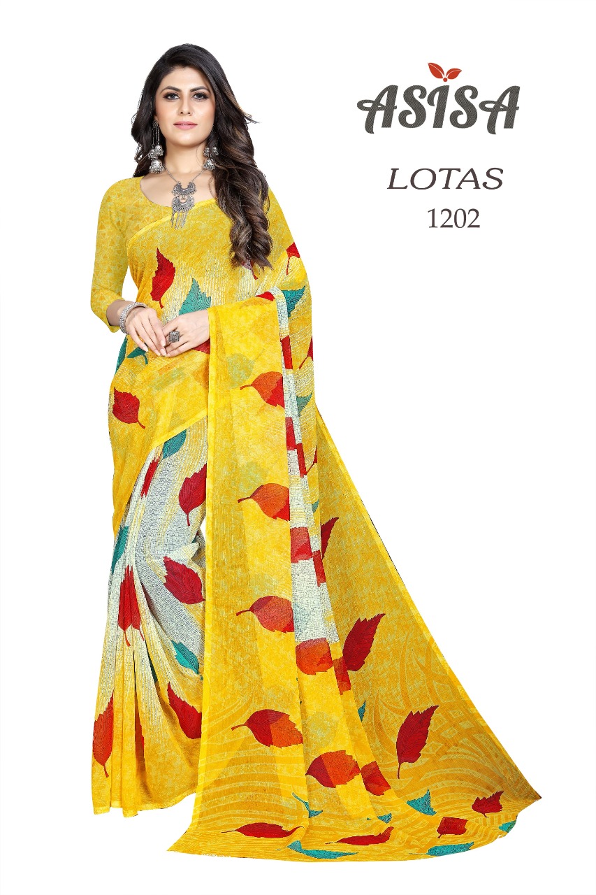 Asisa Lotus 1201-1204 Chiffon Saree