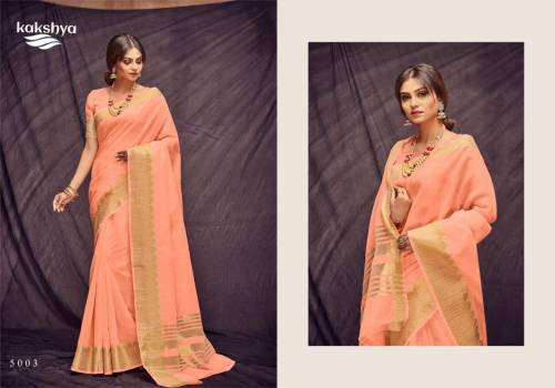 Kakshya Ruchi 5001-5006 Series Linen Zari Saree