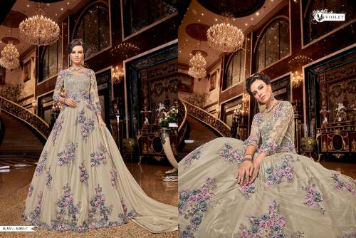 Swagat Violet Snow White 6302 Colors Gown