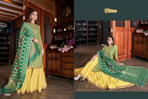 Swagat Violet Snow White 12 6201-6214 Series Palazzo Suits