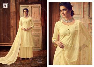 Alok Suit Bloom Gold 501-001  -  501-008 Pure Cotton Salwar Suit