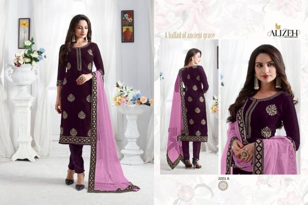 Alizeh Zaida Vol1 2001 Colors Velvet Straight Salwar Suits